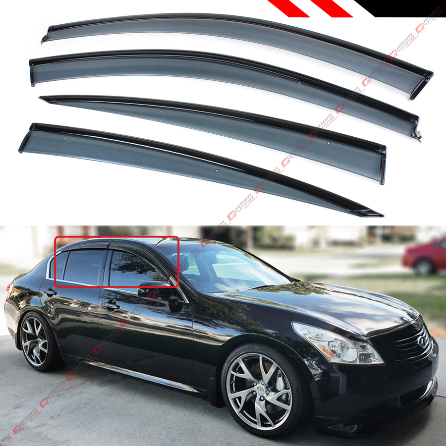 FOR 200715 INFINITI G35 G37 SEDAN CLIPON TYPE SMOKE WINDOW VISOR W