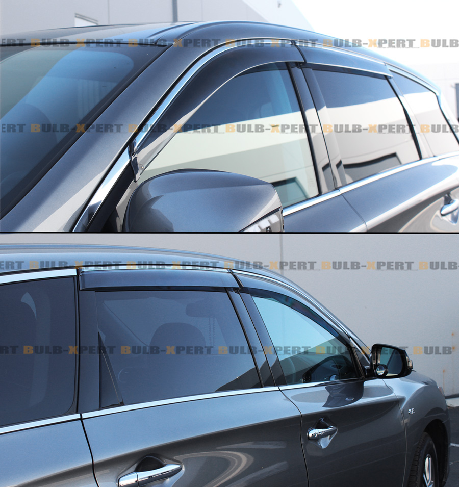 FOR 20132020 INFINITI QX60 JX35 CHROME TRIM WINDOW VISOR RAIN GUARD DEFLECTOR eBay