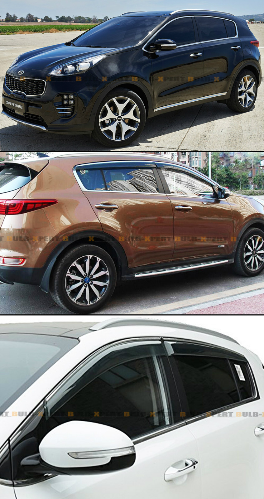 FOR 201718 KIA SPORTAGE CLIP ON CHROME TRIM WINDOW VISOR RAIN GUARD DEFLECTOR eBay