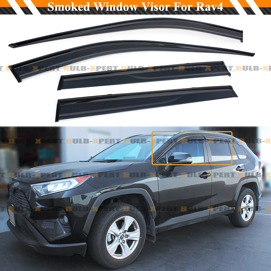 FOR 20192020 TOYOTA RAV4 BLACK TRIM CLIPON WINDOW VISOR RAIN GUARD