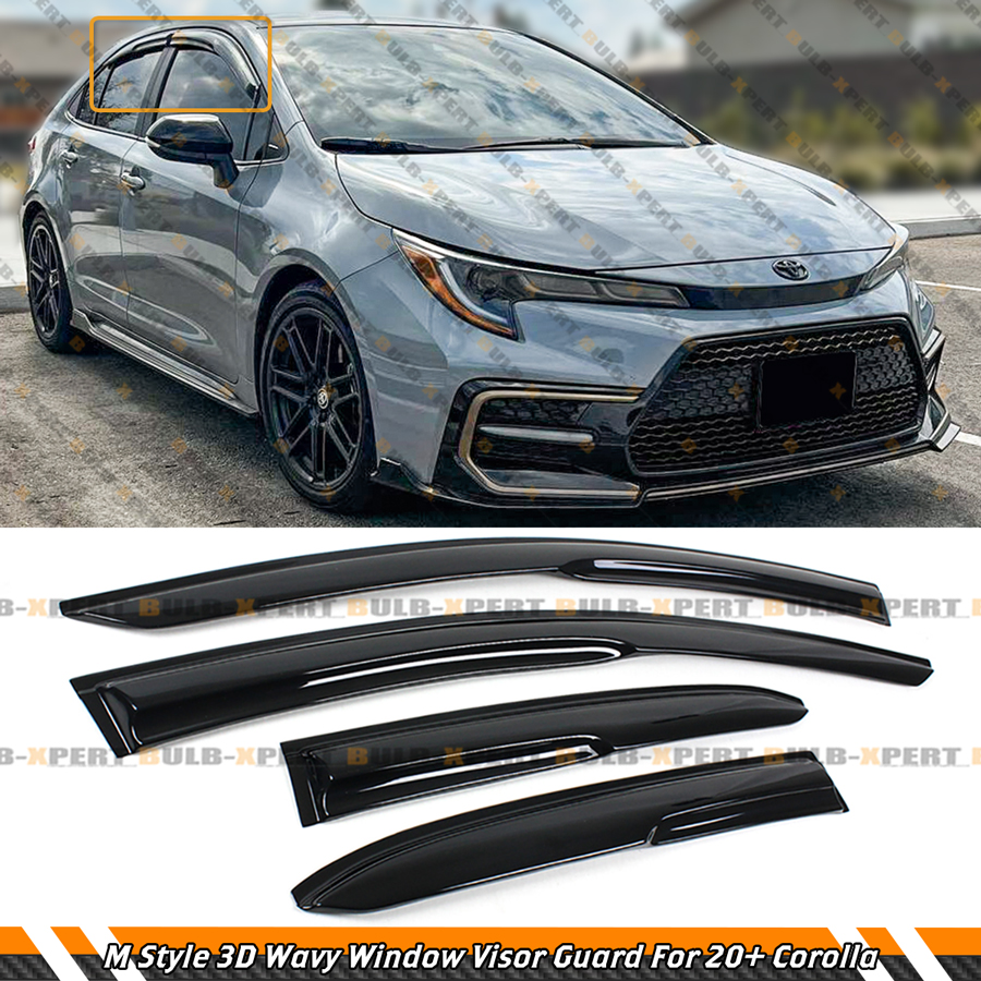 FOR 20-26 TOYOTA COROLLA 4DR SEDAN JDM 3D WAVY WINDOW VISOR RAIN