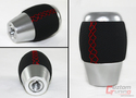 M10 X 1.5 BLK LEATHER CHROME 6 SPEED SHIFT KNOB RE