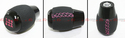 JDM M10 X 1.5 BLACK LEATHER SHIFT KNOB W/ PINK STI