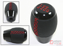 M10 X 1.5 BLACK 6 SPEED SHIFT KNOB RED STITCHING +