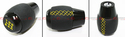 M10 X 1.5 BLACK LEATHER SHIFT KNOB W/ YELLOW STITC