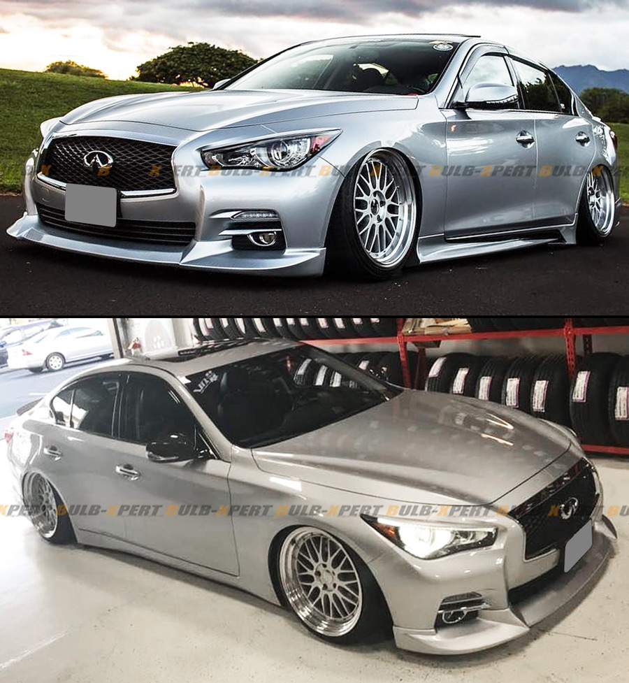エアロパーツ 2014-17 INFINITI Q50ベースプレミアム用JDMフロントバンパーチャンリップスポイラースプリッター JDM FRONT FOR 2014-2017 INFINITI Q50 BASE PREMIUM JDM NIS TYPE FRONT BUMPER