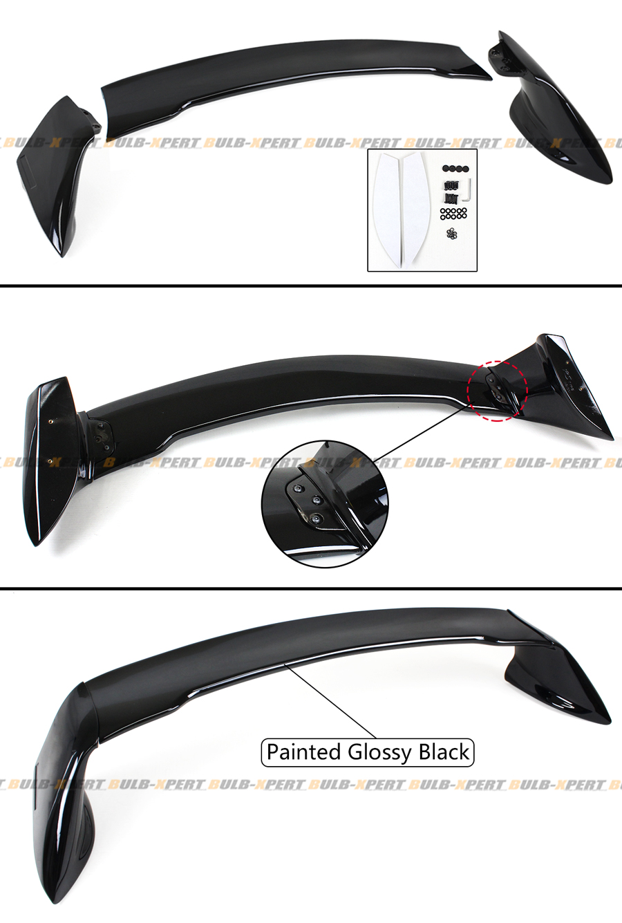 FOR 06-11 8TH GEN HONDA CIVIC 2 DOOR COUPE PAINTED BLK RR STYLE TRUNK SPOILER