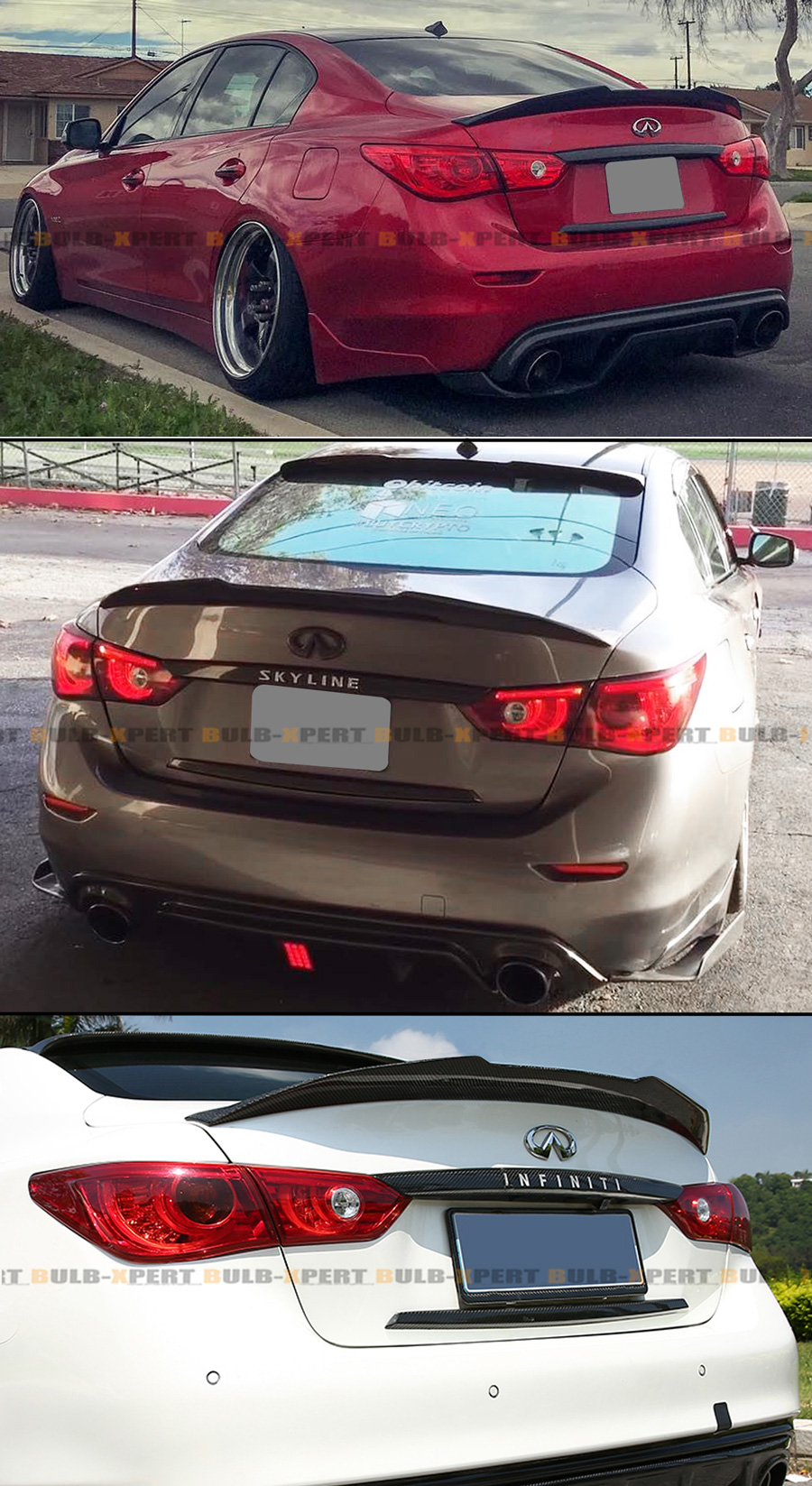 FOR 142021 INFINITI Q50 PSM STYLE EXTENDED CARBON FIBER DUCKBILL TRUNK