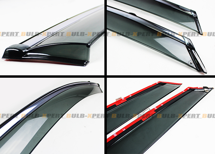 Smoke Chrome Clip-On Window Visors / Rain Guards For 2016-2019 Kia Optima – 4 Piece Set