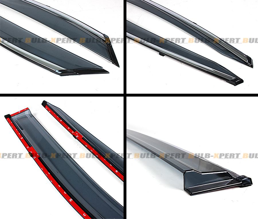 WellVisors For 10-15 Lexus RX350 RX450H CHROME TRIM Side Window Visor Rain Guard