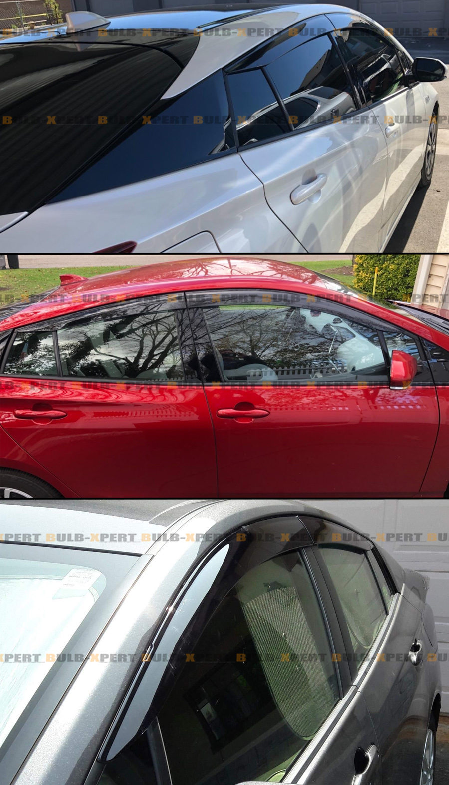 FOR 16-2022 TOYOTA PRIUS HYBRID JDM LOW PROFILE CLIP-ON RAIN