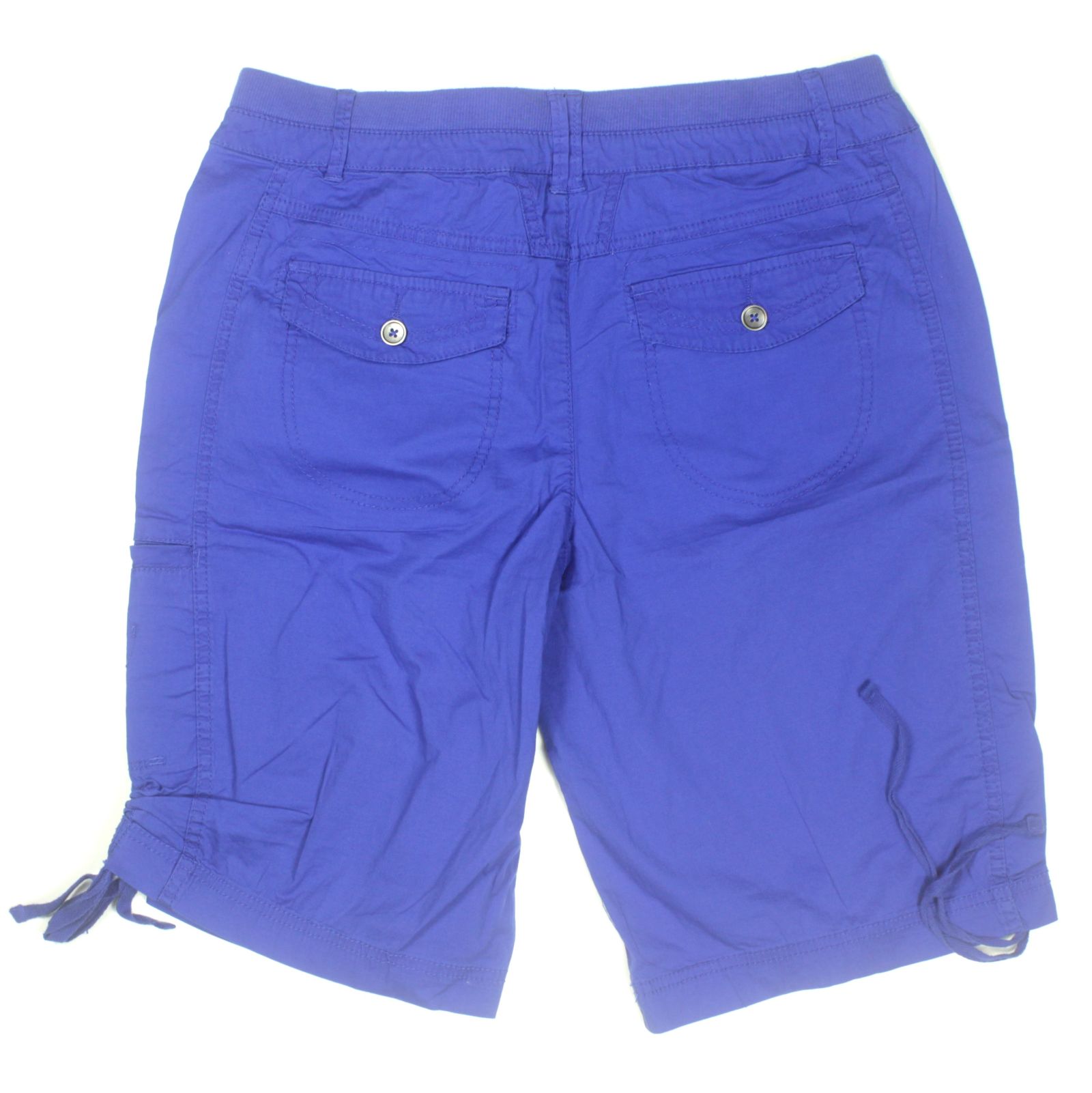 Khakis & Co Womens Stretch Knit Waist Bermuda Shorts 6 Bayou Blue | eBay