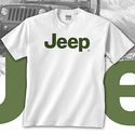 Jeep Text Green logo T-Shirt New Printed in The U.