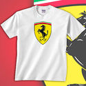 Ferrari Black Prancing Horse Shield Logo T-Shirt N