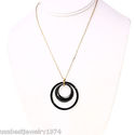 HENRI PUREC BLACK CERAMIC DOUBLE CIRCLE ROSE GOLD 