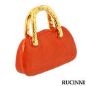 Rucinni Orange Hand Bag Charm Pendant W/ Swarovski