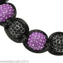 DISCO CRYSTAL BALLS PURPLE & BLACK ALL ICED MACRAM