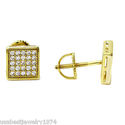 CLASSIC 8X8 MM SQUARE ROUND MICRO PAVE CZ STUD EAR