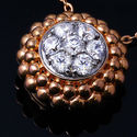 CUBIC ZIRCONIA FLOWER DESIGN NECKLACE IN ROSE GOLD