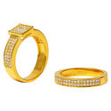 WEDDING DUO MICRO PAVE SET CUBIC ZIRCONIA RING IN 