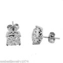 1.00 CT NATURAL WHITE H-SI-1 DIAMOND STUDS FLOWER 