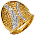 WHITE CZ MICRO PAVE ROYAL LOOK IN GOLD OVER 925 ST