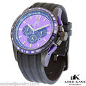 ADEE KAYE PURPLE NEW STAINLESS STEEL WATCH with CH