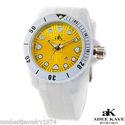 ADEE KAYE SPORTS WHITE YELLOW DIAL BRAND NEW  WATC