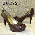 GUESS AMAZING LADY'S ORIGINAL BROWN SHOES ON HEELS