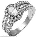 WHITE OVAL CUBIC ZIRCONIA SOLITAIRE SET IN 925 STE
