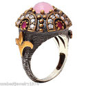 OTTOMAN EMPIRE ROSE QUARTZ,  RUBY AND CUBIC ZIRCON