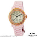 ONISS PARIS NEW PINK CERAMIC SWISS WATCH FANCY CRY