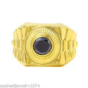1.15 CTW BLACK DIAMOND SOLITAIRE MEN'S RING 18K YE