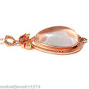 CARVED PINK PEAR MOONSTONE NECKLACE IN ROSE GOLD O