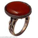 VINTAGE LOOK GENUINE OVAL CABOCHON HONEY CARNELIAN