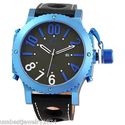 ADEE KAYE 53 MM Brand New Stainless Steel BLUE Wat