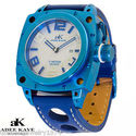 ADEE KAYE 49 MM BRAND NEW JUMBO BLUE WATCH WITH DA