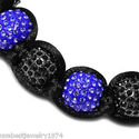 DISCO CRYSTAL BALLS BLUE AND BLACK ALL ICED MACRAM