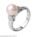NATURAL WHITE FRESH WATER SEMI-ROUND PEARL RING IN