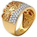 WHITE CZ MICRO PAVE TIARA DESIGN IN GOLD OVER 925 