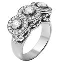 WHITE CUBIC ZIRCONIA THREE STONE IN MICRO SET 925 