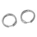CLASSIC WHITE CZ DOUBLE ROW 1 INCH ROUND HOOP EARR