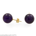 11-12 MM FEBRUARY BIRTHSTONE REAL AMETHYST STUD EA