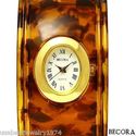 BECORA GOLD Plated QUARTZ Watch TURTOISE PLASTIC B