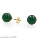 4 MM GREEN GENUINE JADE EARRINGS BABY STUD MADE in