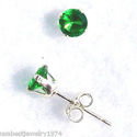 2.2 MM ROUND CREATED GREEN EMERALD BABY STUD EARRI