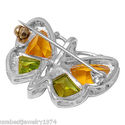 NATURAL MULTICOLOR GEMSTONE PENDANT BROOCH MADE in