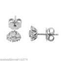 1.00 CT NATURAL WHITE H-SI-1 DIAMOND STUDS FLOWER 