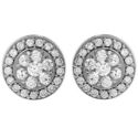 CLASSIC DAZZLE WHITE CUBIC ZIRCONIA ROUND STUD EAR