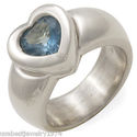 BACHRACH Genuine Blue Topaz Ring 925 Sterling Silv